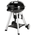 Holzkohle-Kugelgrill mit klappbarem Deckel Kettle-Grill 57 cm Thermometer Schwarz