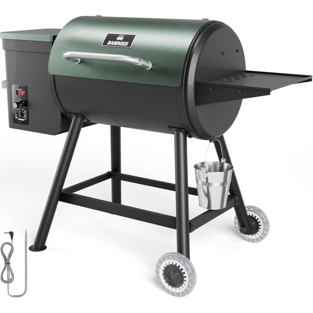 Holzpellet-Smoker Grill 0.29 Kochbereich mit PID-Temperaturregelung (82.2-230.2 C) Barbecue Elektrische Outdoor-Grills Smoker Terrasse