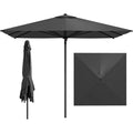 Sonnenschirm Alu anthrazit 300 x 300 cm quadratischer Gartenschirm Terrassenschirm Marktschirm fuer Garten