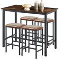 Bartisch mit Barhocker Set 120 x 60 x 90.5 cm Esstisch Polsterstuhl Kuechentisch ( ) mit 4 Stuehlen ( ) bartische -theken fuer Esszimmer Wohnzimmer
