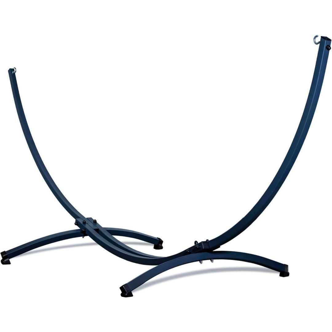 Gestell Outdoor Haengemattengestell XXL 365cm 220kg I Gestell fuer Haengematten Rahmen aus Stahl wetterfest Graphit