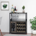 Weinschrank Mit Weinregal Industrial Bar-Schrank Industrialer Wein-Barschrank mit verstellbaren Weinregalen Glashaltern und Stauraum fuer Flaschen