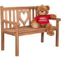 DEKO Gartenbank wetterfest Sitzbank Outdoor Balkon Bank Motiv Herz 2-Sitzer Rot holz 120x60x94cm