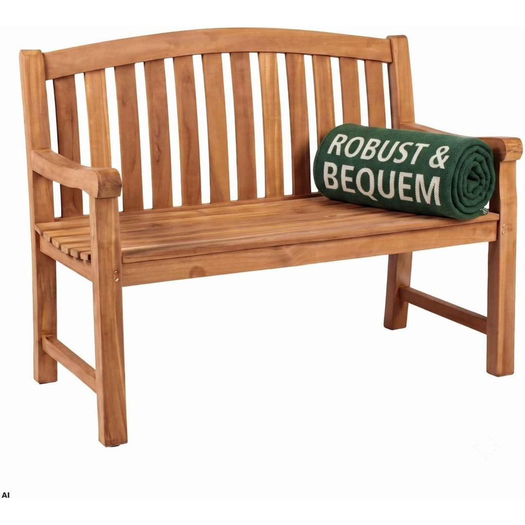 DEKO Gartenbank wetterfest Swindon Holzbank Sitzbank Balkon Garten Bank holz teak 120x57x94cm