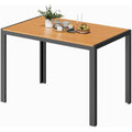 Gartentisch Wetterfest mit Aluminiumrahmen Grau dunkelgrau 110 x 70 x 74 cm Outdoor WPC Tisch Holzmaserung-Finish Balkontisch fuer 4-6 Personen