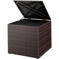 Garten Kissenbox 318 L Aufbewahrungsbox fuer Kissen Sitzauflagen Braun polyrattan 75x75x70cm fuer Balkon Terrasse und Garten