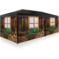 Gartenpavillon Almhuettendesign mit Seitenteilen 3x6m abnehmbare Seitenteile Party