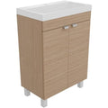 Badezimmerschrank mit Waschbecken (BxHxT) Braun 57x84x34 cm Badezimmerschrank Stehend Waschtisch mit Unterschrank