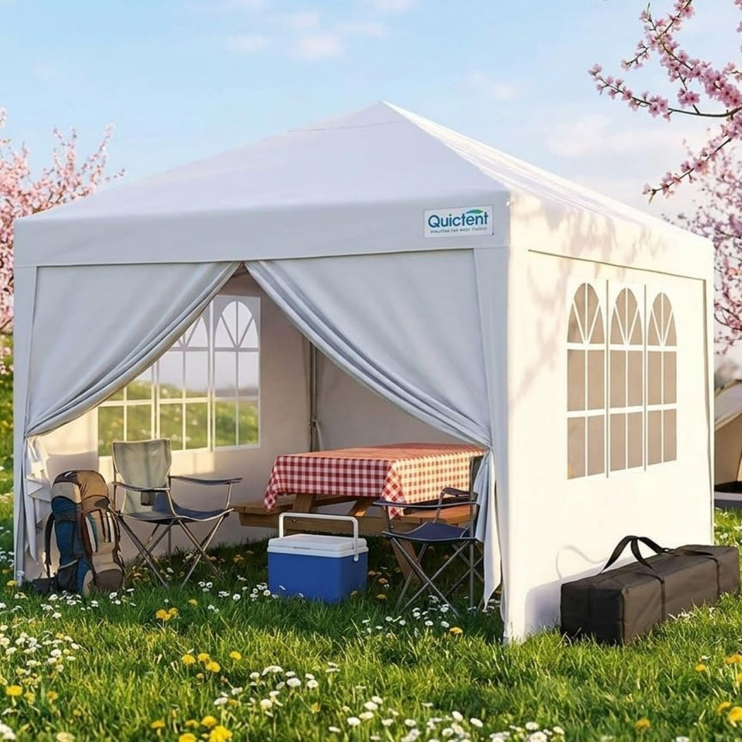 Faltpavillon wasserdicht Partyzelt 3x3m Gartenpavillon mit Seitenwaenden