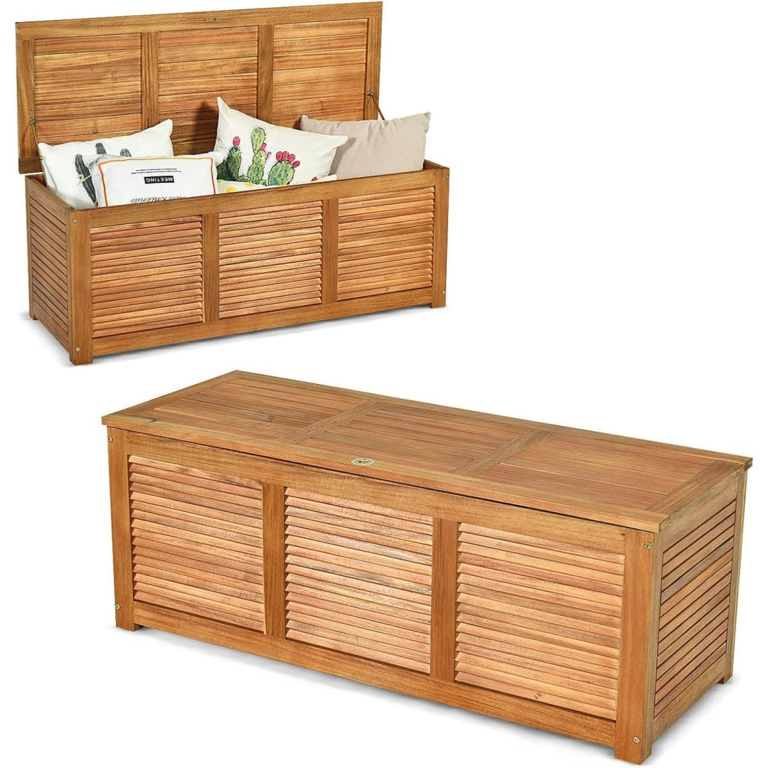 Gartenbox Auflagenbox Gartentruhe Kissenbox Holzbox Garten Aufbewahrungsbox Garten holz Holztruhe Outdoor Massiv Akazie