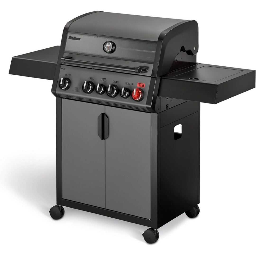 Gasgrill HYDE 4 SIKR Turbo Rot edelstahl 4 Brenner aus fuer kraftvolles direktes und indirektes Grillen 800 C TURBO ZONE
