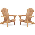 Adirondack Stuhl aus 2er-Set Schwarz holz Wetterfester Gartenstuhl mit Breiten Armlehnen Ergonomischer Outdoor Relaxstuhl fuer Garten Terrasse Balkon