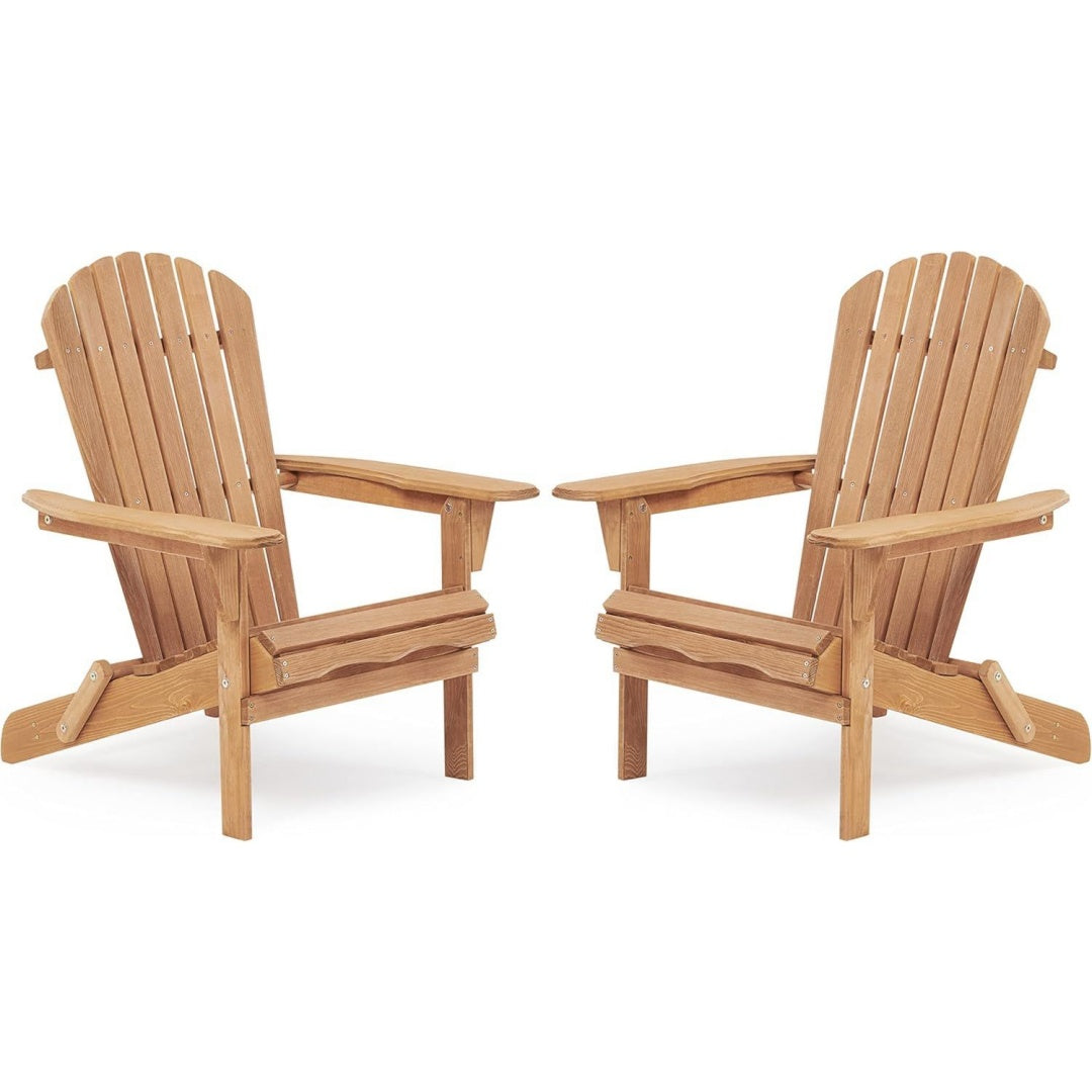 Adirondack Stuhl aus 2er-Set Schwarz holz Wetterfester Gartenstuhl mit Breiten Armlehnen Ergonomischer Outdoor Relaxstuhl fuer Garten Terrasse Balkon