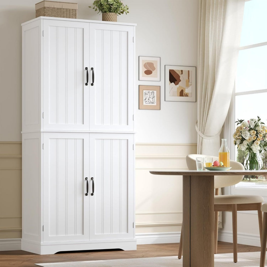 Kuechenschrank Weiss 180 cm Hochschrank Kuechenbuffet Buffetschrank Buffetschrank mit 4 Tueren