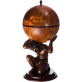 Riesiger Barwagen JG -GR Rot Exclusive Figur Atlas mit Eukalyptusholz Boden antik Rotbraun
