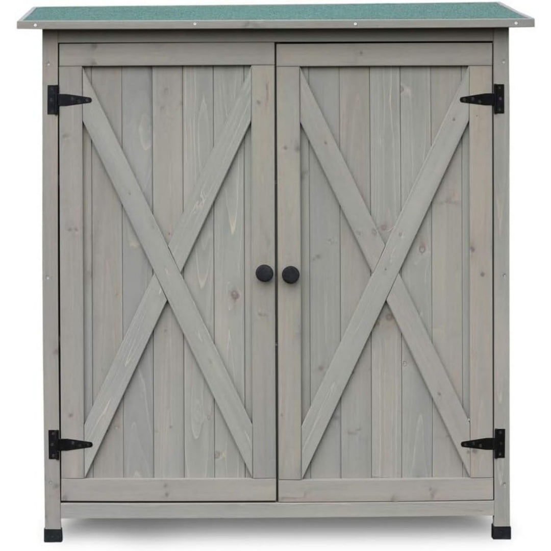 Gartenschrank Flora Grau hellgrau 110 x 55 x 117 cm