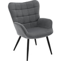 Ohrensessel modern Grau dunkelgrau 63,5 x 87 x 68 cm Sessel Wohnzimmer mit Metallbeinen