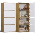 Kommode Mehrzweckschrank 4 Tueren Highboard Allzweckschrank Hochkommode Flurschrank fuer Wohnzimmer Buero Flur Schlafzimmer Aktenschrank/Artisan