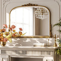Wandspiegel 90x67cm Barock Oval Spiegel fuer Schlafzimmer HD-Glas Gewoelbter Wandspiegel Grosser Dekospiegel fuer Wohnzimmer