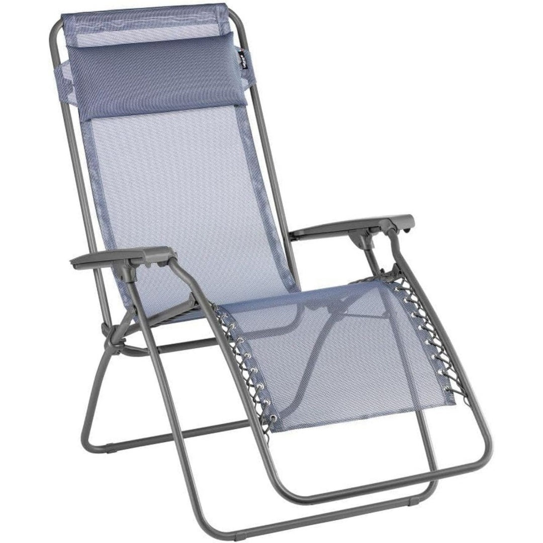 Relaxsessel Zero Gravity RT 2 - Klappbarer Liegestuhl fuer Terrasse und Garten - Strapazierfaehiges Batyline-Gewebe - Mehrpositionenliege Blau