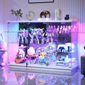 120 CM RGB Glasvitrine Stehend mit Ladestation und Bewegungssensor Weiss TV-Schrank mit USB Type und glastueren vitrine mit VeVerstellbaren Glasboeden